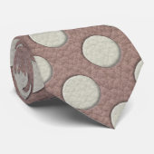 Cravate Points blancs sur impression cuir taupe (Roulé)