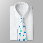 Cravate points bleus, blanc (Attaché)