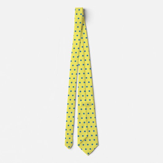 Cravate points bleus jaune (Dos)