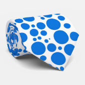 Cravate Points bleus sur fond blanc (Roulé)