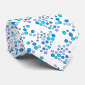 Cravate Points bleus, turquoise et lilas (Roulé)