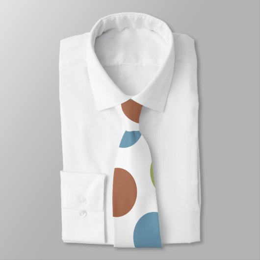 Cravate Points bleus, verts et Brown (Attaché)