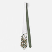 Cravate Points de confettis vert sauge et or (Devant)