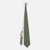 Cravate Points de confettis vert sauge et or (Dos)