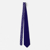 Cravate Points de polka bleu marine et blanc (Dos)