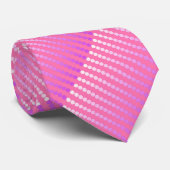 Cravate Points en satin - rose et orchidée (Roulé)