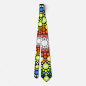 Cravate Points Hippie Retro Mandala Floral Dotés (Dos)