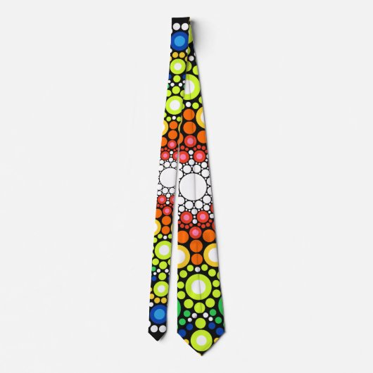 Cravate Points Hippie Retro Mandala Floral Dotés (Dos)