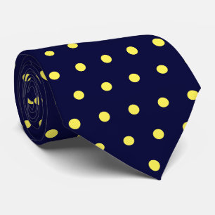 Cravate points jaunes bleu