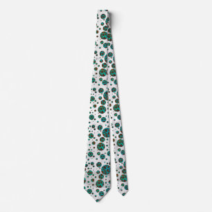 Cravate Points Leopard Brown et Turquoise PrintPolka