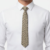 Cravate Points Leopard de pinceau Abstrait beige et noir m