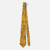 Cravate Points Motif Abstrait noir et jaune (Devant)