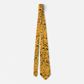 Cravate Points Motif Abstrait noir et jaune (Dos)