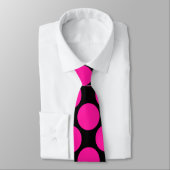 Cravate Points noirs roses chauds (Attaché)