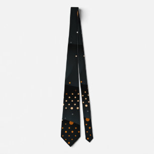 Cravate Points orange vifs, Cercles noirs dynamiques