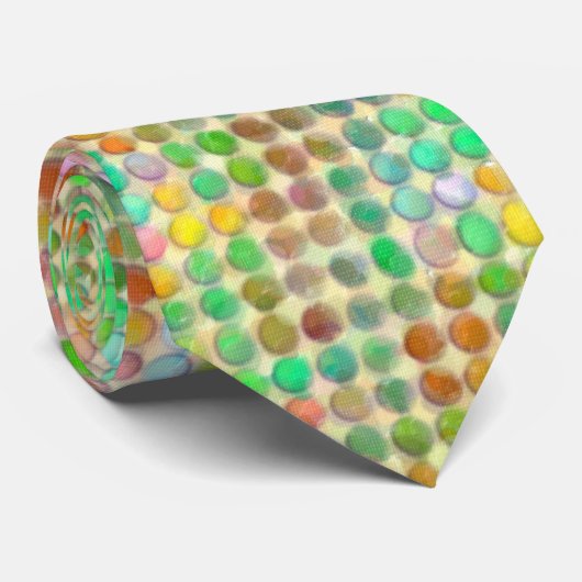 Cravate Points pastel aquarelle (Roulé)