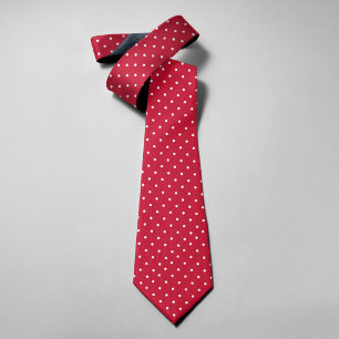 Cravate Points Polka Sur Fond Rouge Foncé Moderne