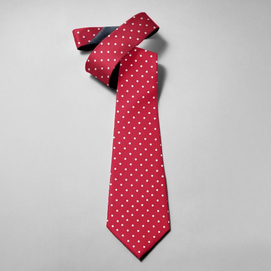 Cravate Points Polka Sur Fond Rouge Foncé Moderne
