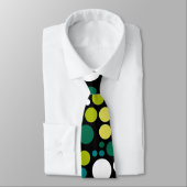 Cravate Points Rétro | Blanc Vert Bleu (Attaché)
