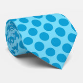 Cravate Points rétro - bleu océan (Roulé)