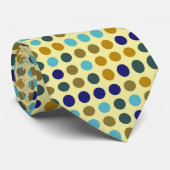 Cravate Points Rétro | Vert Bleu Jaune (Roulé)