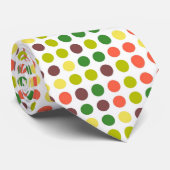 Cravate Points Rétro | Vert Violet Marron (Roulé)