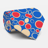 Cravate Points Rouge Et Bleu Sur Bleu (Roulé)