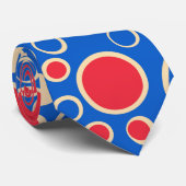 Cravate Points Rouge Et Bleu Sur Bleu (Roulé)