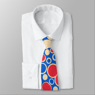 Cravate Points Rouge Et Bleu Sur Bleu