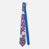 Cravate Points Rouge Et Bleu Sur Bleu (Devant)