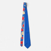 Cravate Points Rouge Et Bleu Sur Bleu (Dos)
