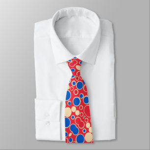 Cravate Points Rouge Et Bleu Sur Rouge