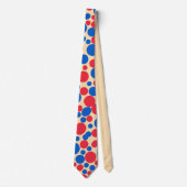 Cravate Points Rouge Et Bleu Sur Tan (Devant)