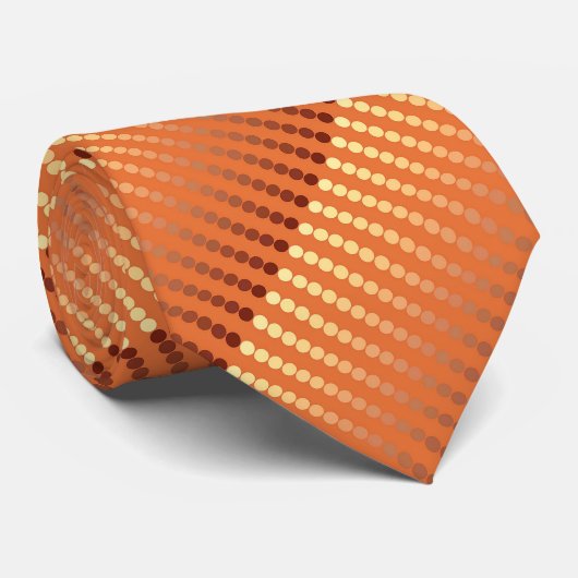 Cravate Points satinés - rouille et or (Roulé)