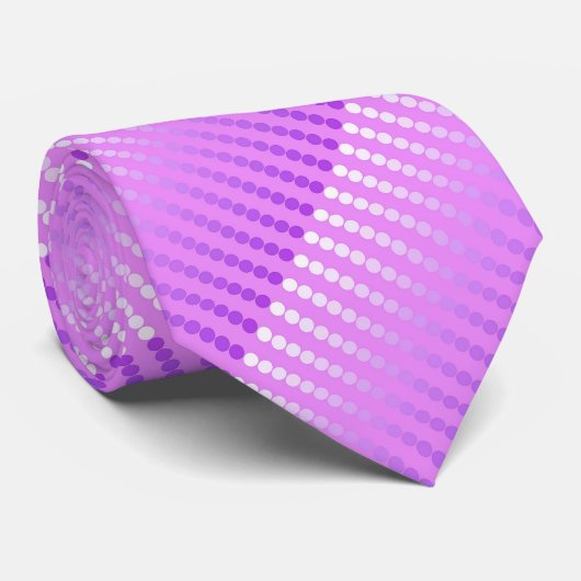 Cravate Points satinés - teintes d'orchidée (Roulé)