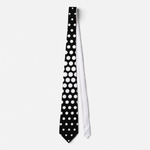 Cravate Points Techno blancs Noir moderne