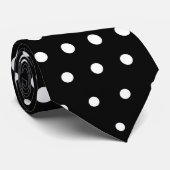 Cravate Points Techno blancs Noir moderne (Roulé)