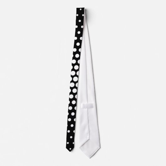 Cravate Points Techno blancs Noir moderne (Dos)