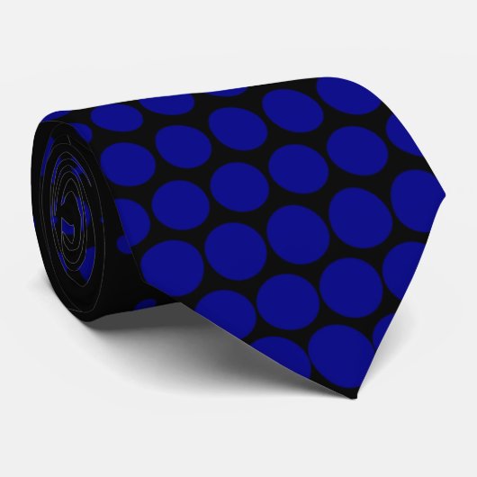 Cravate Points Techno bleu foncé Noir moderne (Roulé)