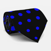 Cravate Points Techno Bleu Noir moderne (Roulé)