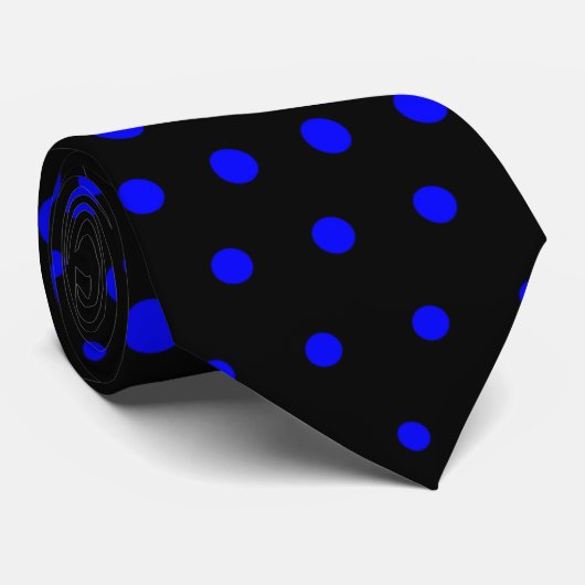 Cravate Points Techno Bleu Noir moderne (Roulé)