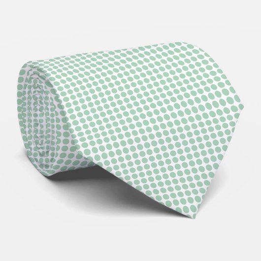 Cravate Points verts blancs (Roulé)