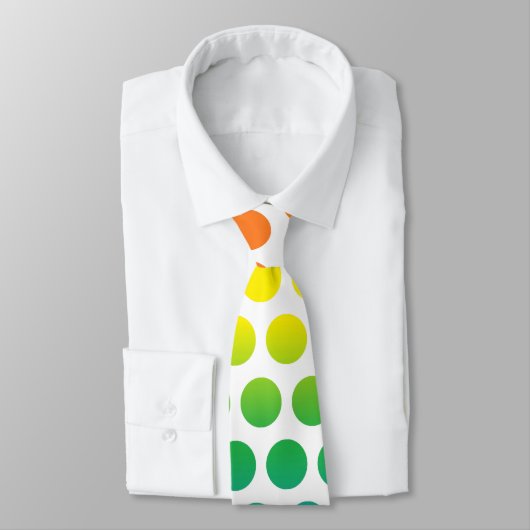 Cravate Pois arc-en-ciel blanc (Attaché)