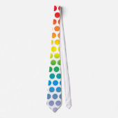 Cravate Pois arc-en-ciel blanc (Devant)
