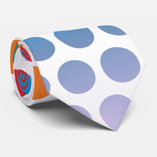 Cravate Pois arc-en-ciel blanc (Roulé)