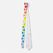Cravate Pois arc-en-ciel blanc (Dos)
