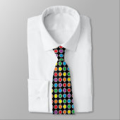 Cravate Pois blanc, noir et d'arc-en-ciel (Attaché)