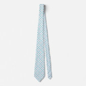 Cravate Pois blanc rose bleu rétro (Devant)