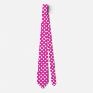 Cravate Pois blanc sur le fuchsia