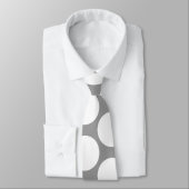 Cravate Pois blanc sur le gris (Attaché)